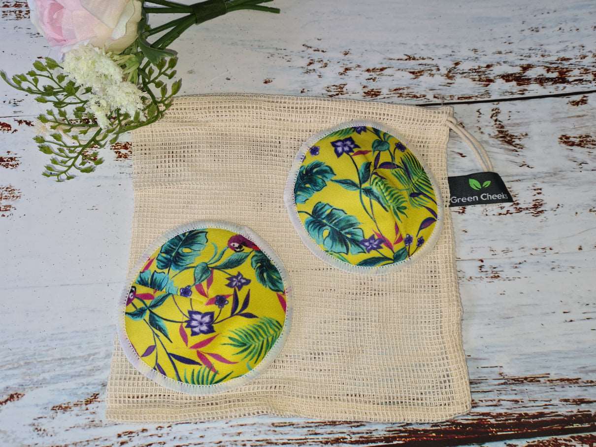Bamboo Reusable Breast Pads - Nursing Pads for Breastfeeding - Green Cheeks - Eco Alternative
