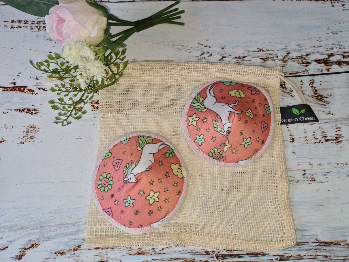 Bamboo Reusable Breast Pads - Nursing Pads for Breastfeeding - Green Cheeks - Eco Alternative