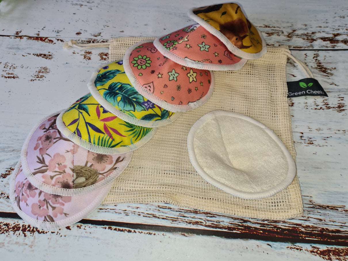 Bamboo Reusable Breast Pads - Nursing Pads for Breastfeeding - Green Cheeks - Eco Alternative