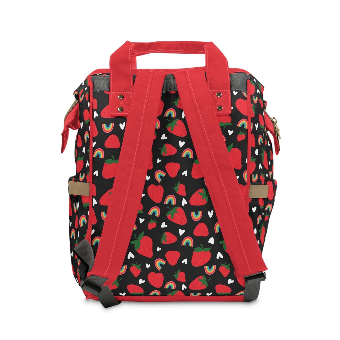 Black Baby Changing Backpack Bag - Rebel Berries - Green Cheeks - Diaper Bag