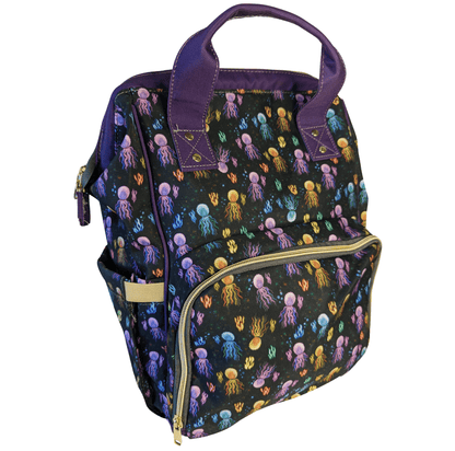Black Baby Changing Bag - Squidding Around - Green Cheeks - Diaper Bag