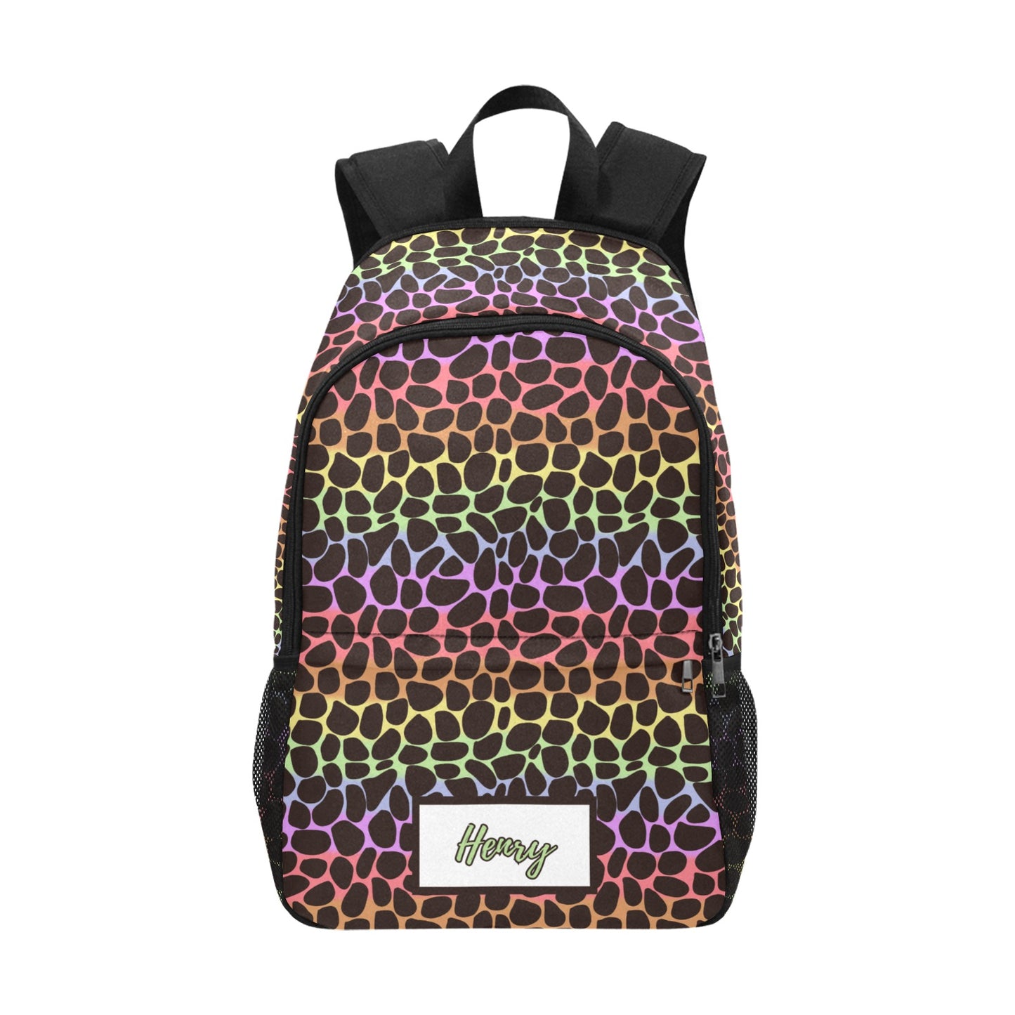 Personalised School Bag with Unique Patterns - Rainbow Animal Print