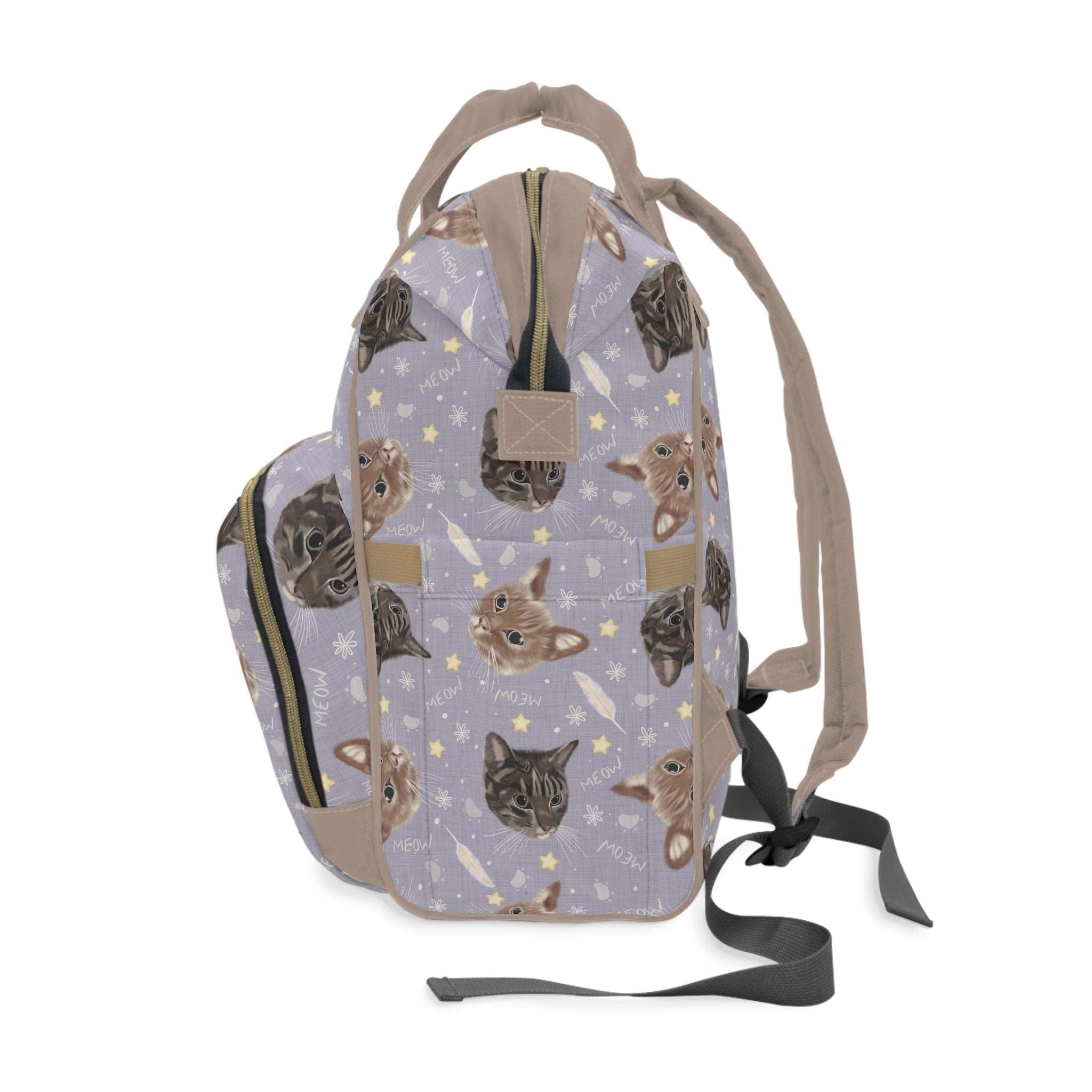 Cats & Kittens Baby Nappy Changing Bag - Green Cheeks - Diaper Bag