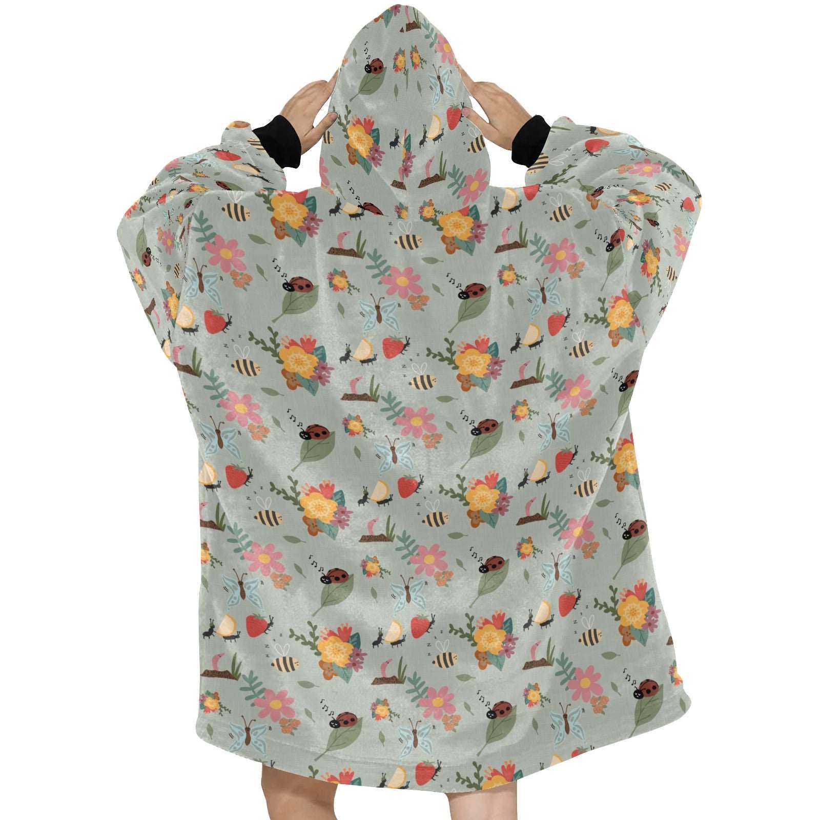 Creepin' It Real - Hooded Blanket - Green Cheeks - Blanket