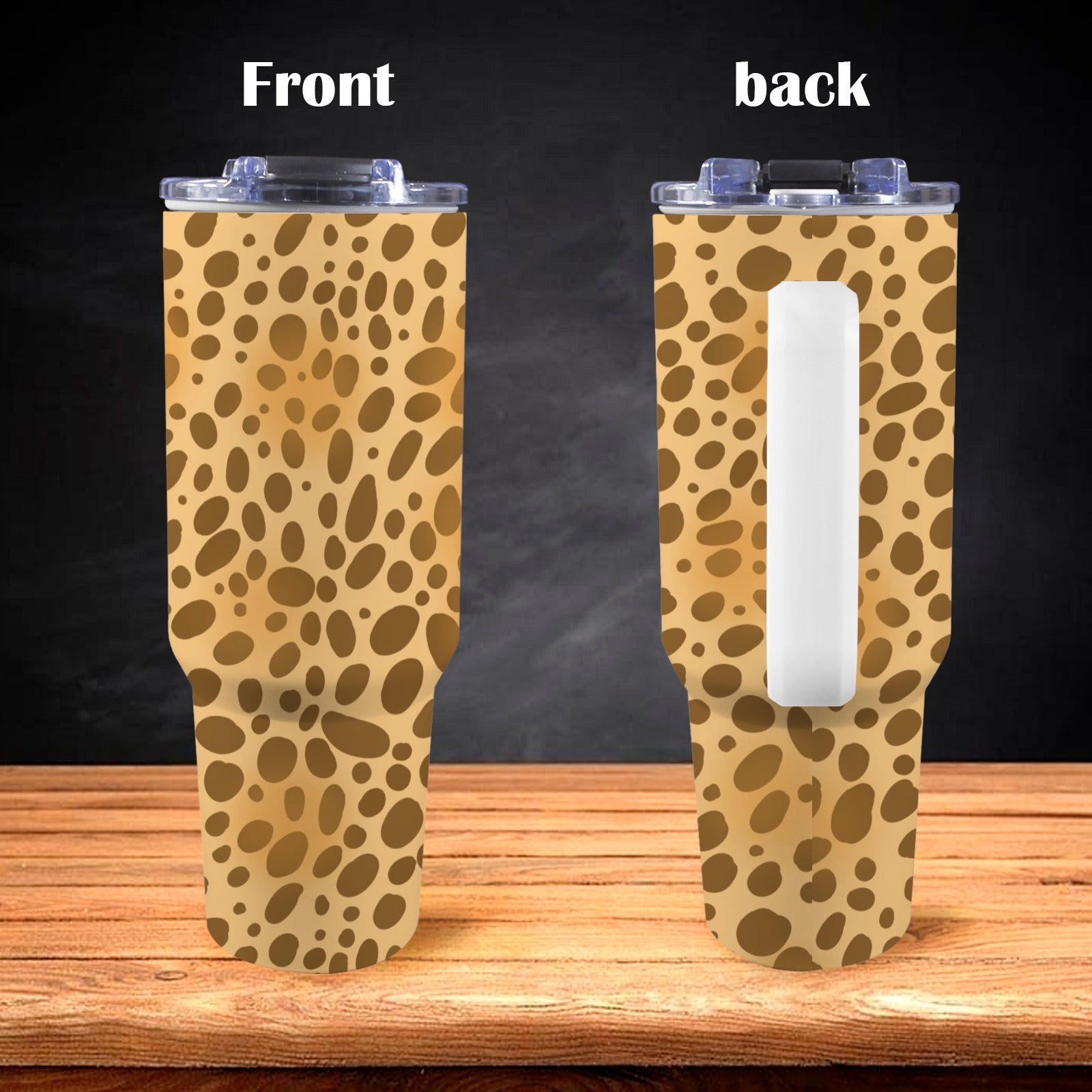 Extra Large Stainless Steel Insulated Travel Flask with Straw and Handle - Fun Patterns, Bold Colours - Green Cheeks - Travel Mug