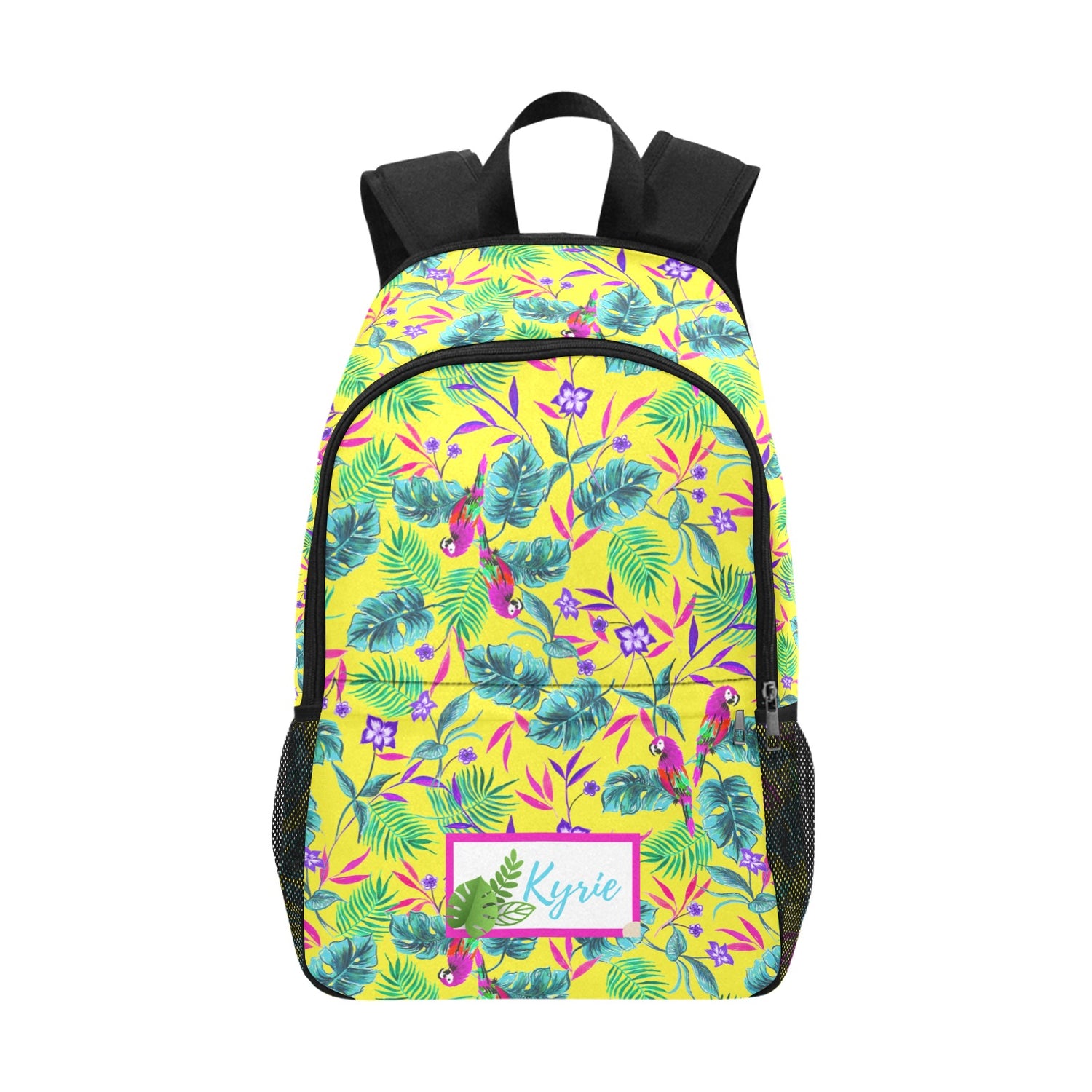 Personalised School Bag with Unique Patterns - Tropical Parrots