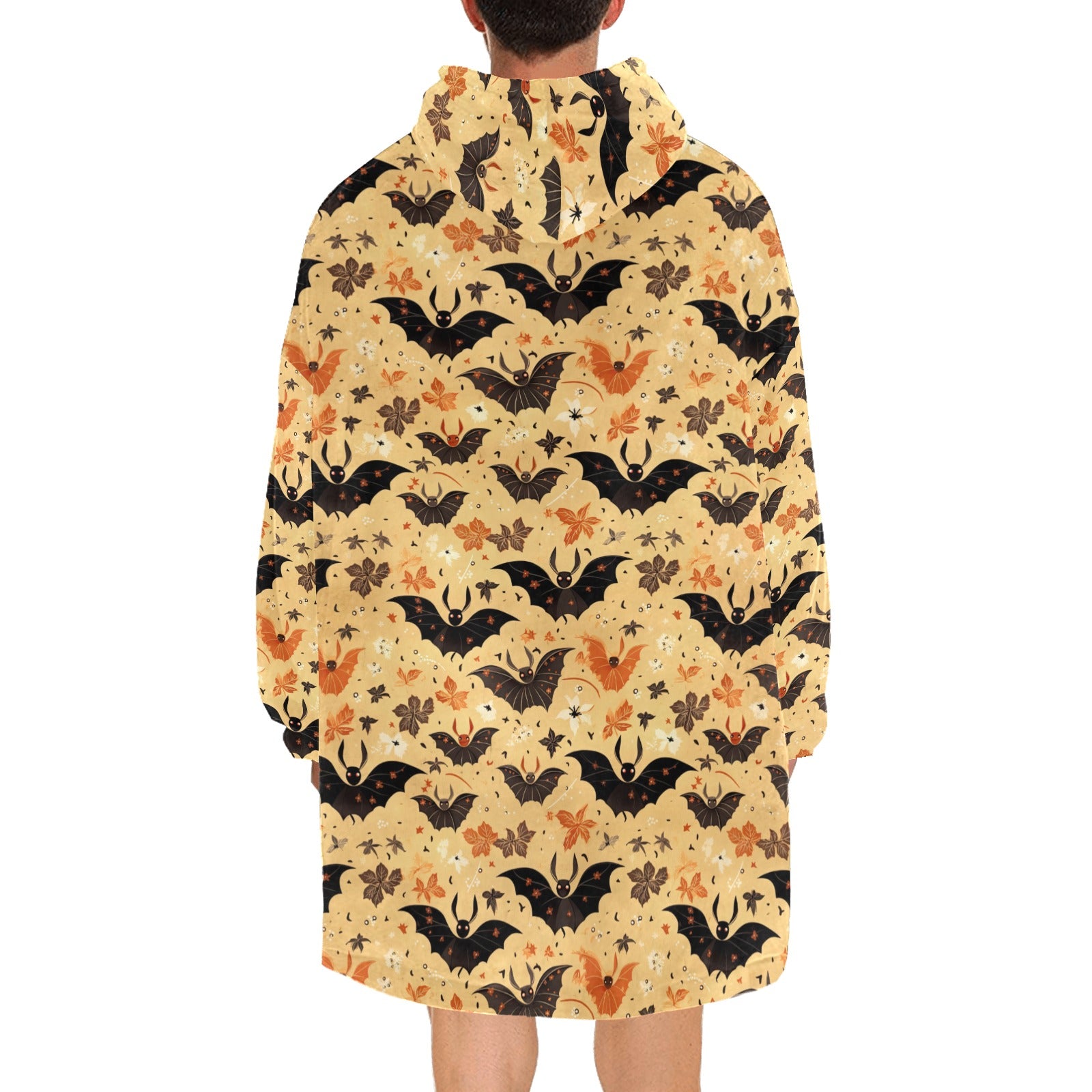 Embrace the Halloween season with our bat print hooded fleece warm blanket, offering comfort and style during eerie movie nights