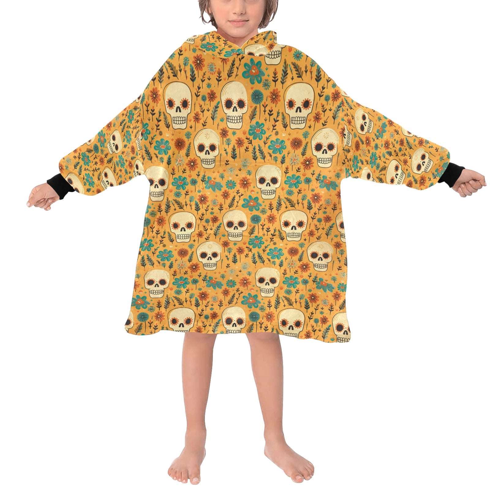 Funny Bones - Hooded Blanket - Green Cheeks - Blanket