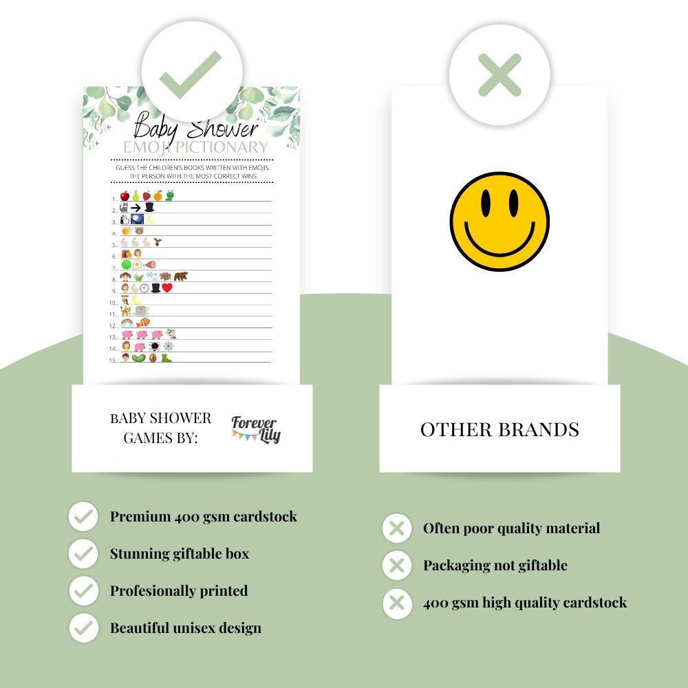 Gender Neutral Baby Shower Games Bundle | 6 Game Bundle - Green Cheeks - Baby Shower Gift