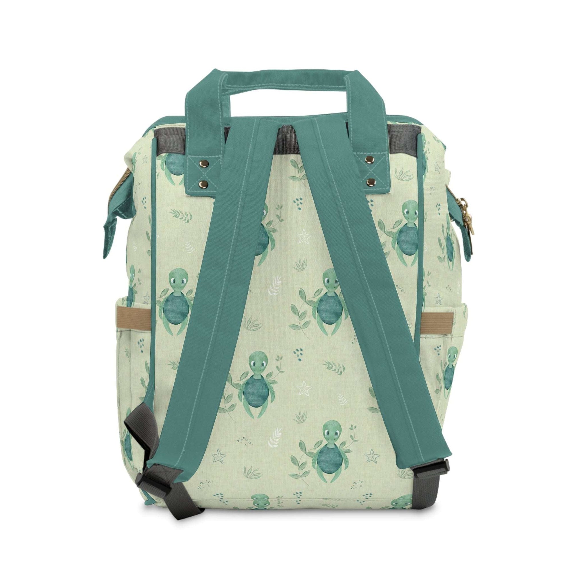 Green Baby Changing Backpack Bag - Turtle Recall - Green Cheeks - Diaper Bag