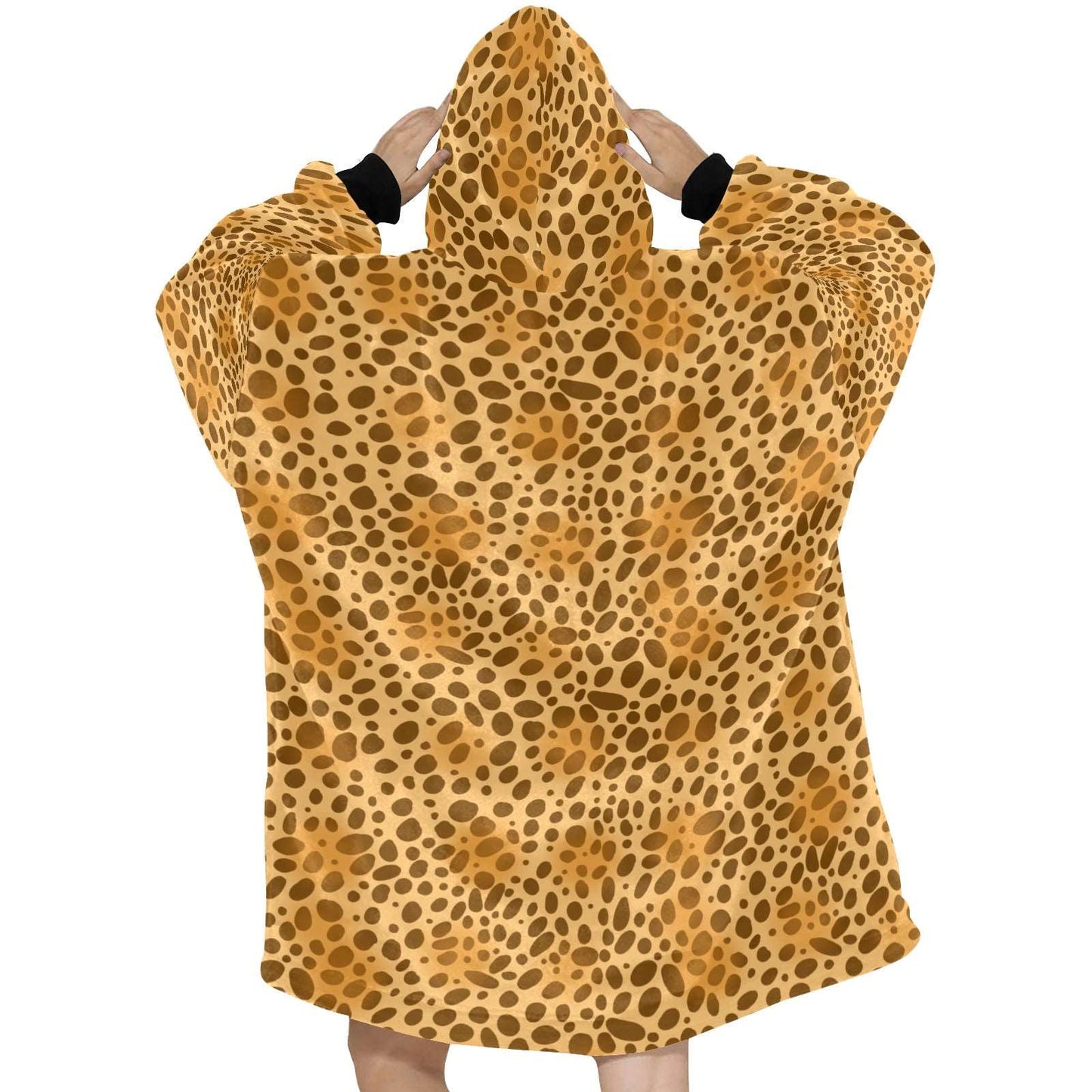 Growing Wild - Leopard Print - Hooded Blanket - Green Cheeks - Blanket
