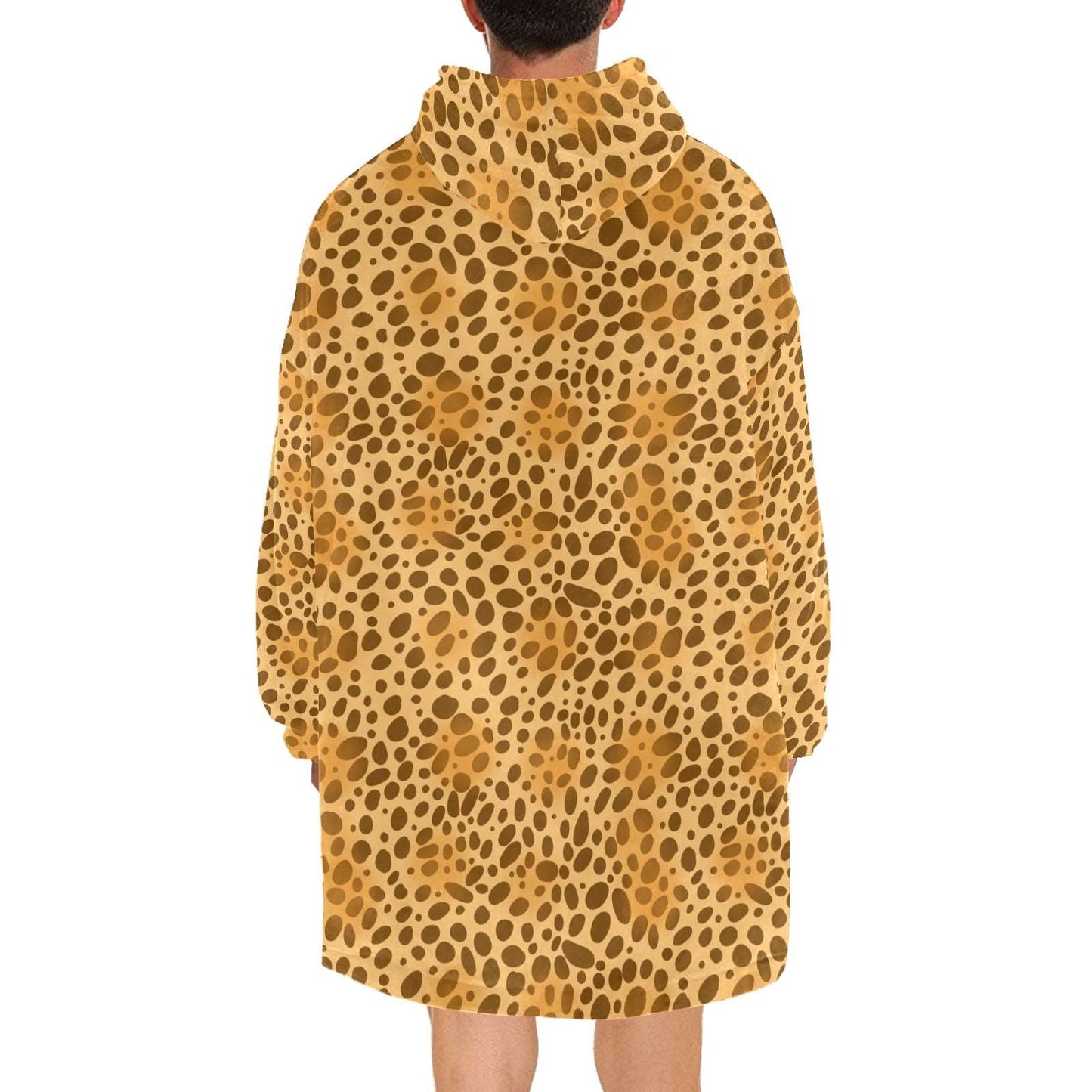 Growing Wild - Leopard Print - Hooded Blanket - Green Cheeks - Blanket