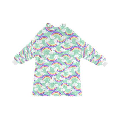 Happy Rainbow - Hooded Blanket - Green Cheeks - Blanket