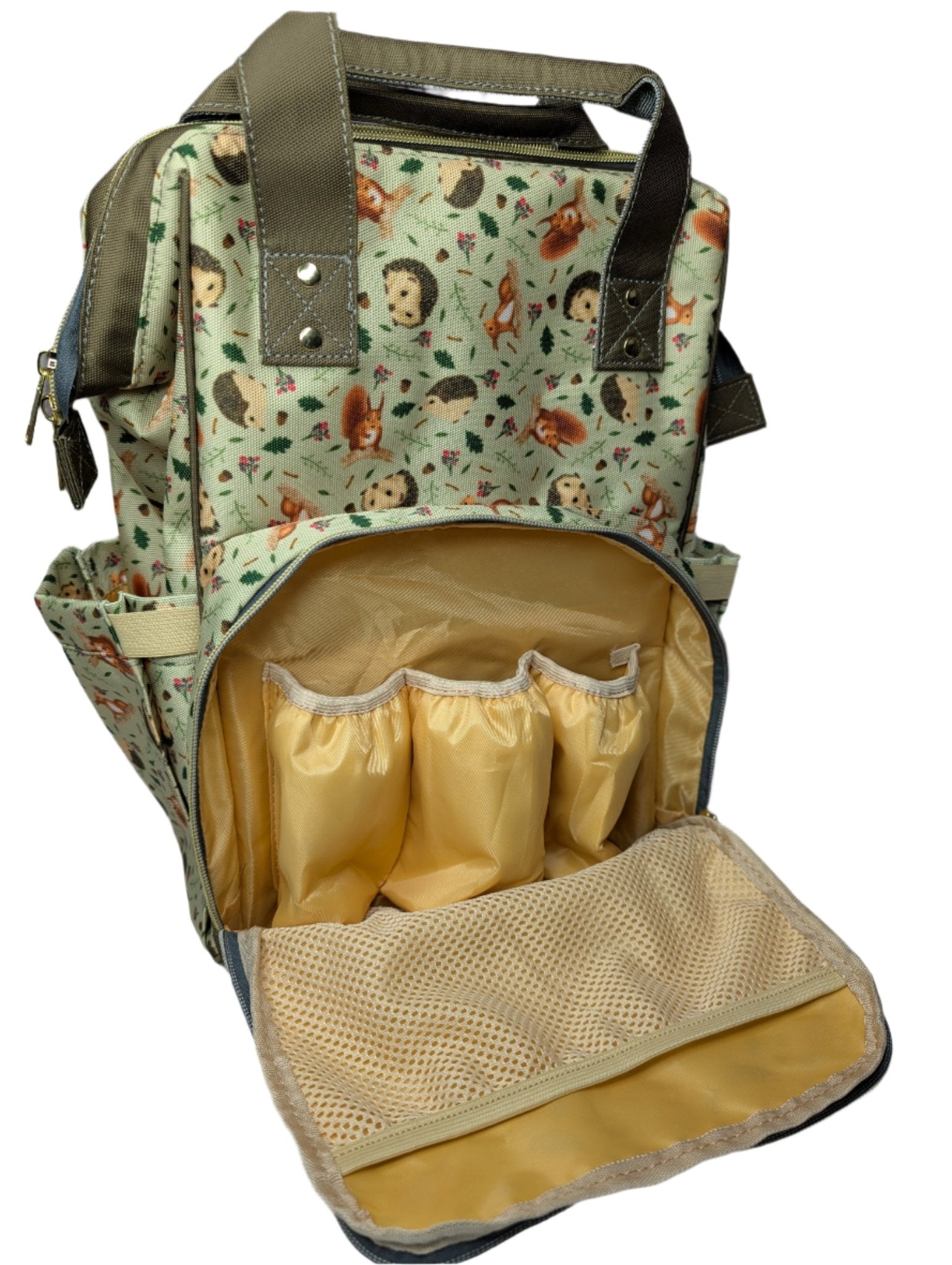 Hedgehog Baby Changing Backpack Bag - Hedge Over Heels - Green Cheeks - Diaper Bag