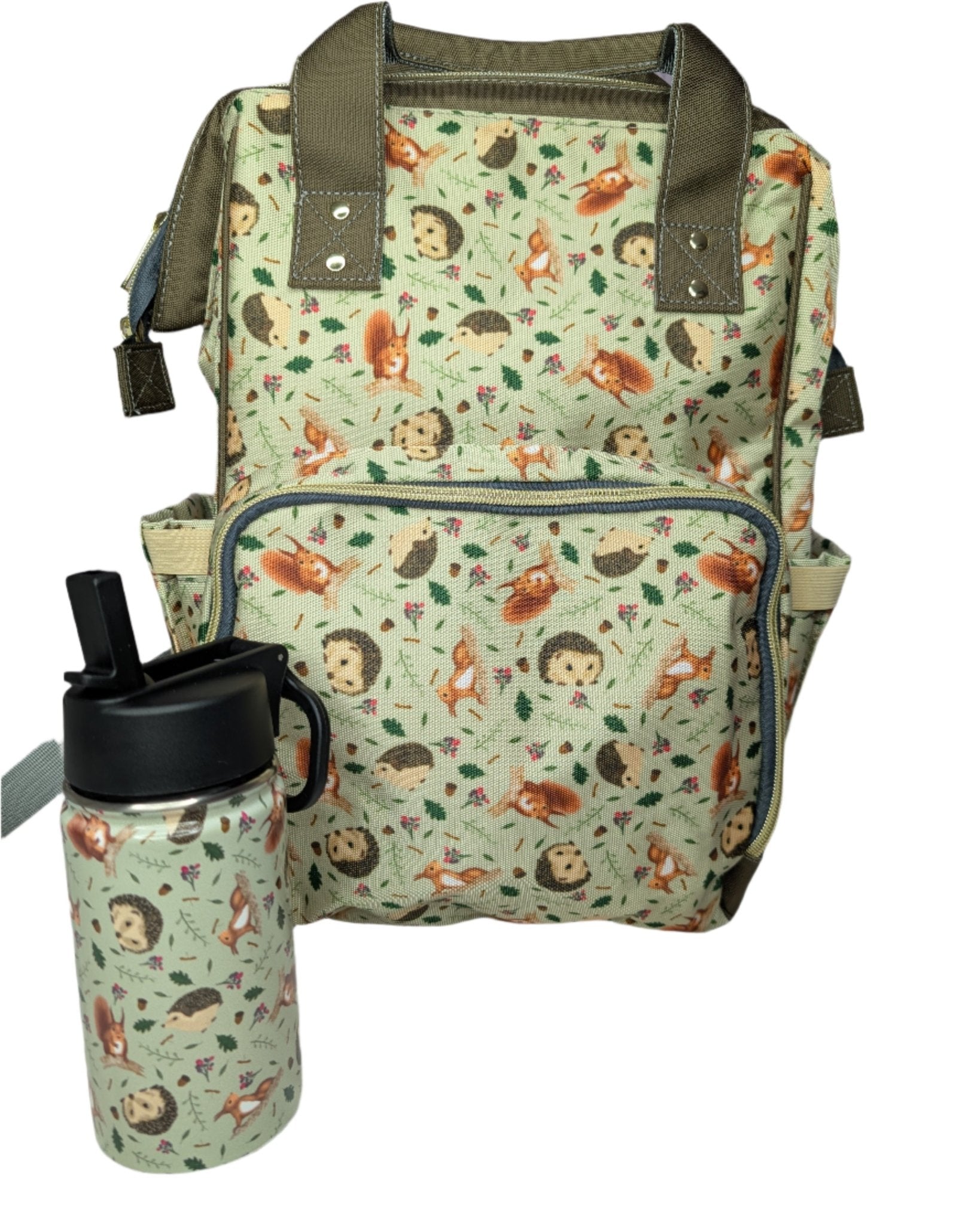 Hedgehog Baby Changing Backpack Bag - Hedge Over Heels - Green Cheeks - Diaper Bag