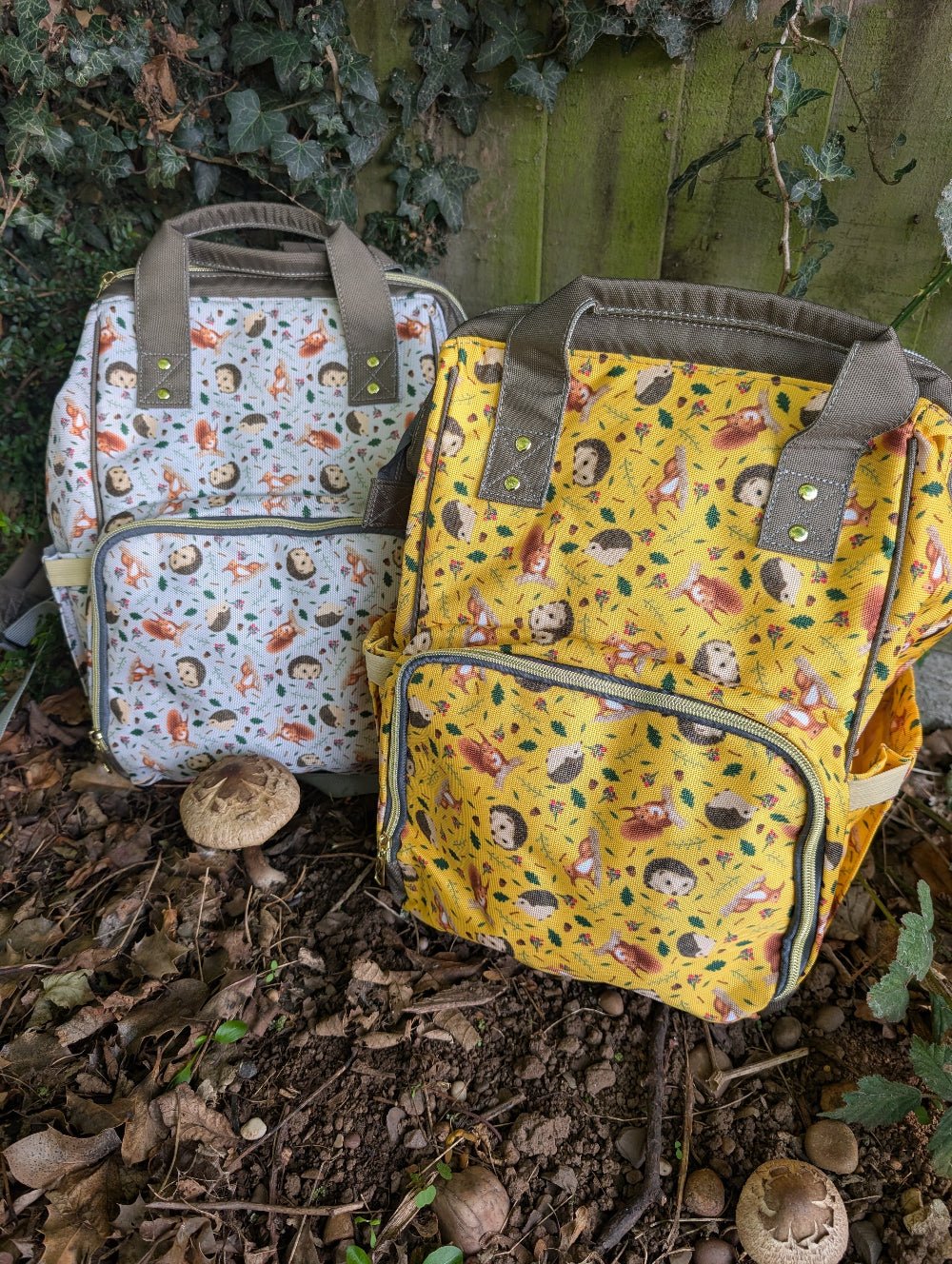 Hedgehog Baby Changing Backpack Bag - Hedge Over Heels - Green Cheeks - Diaper Bag