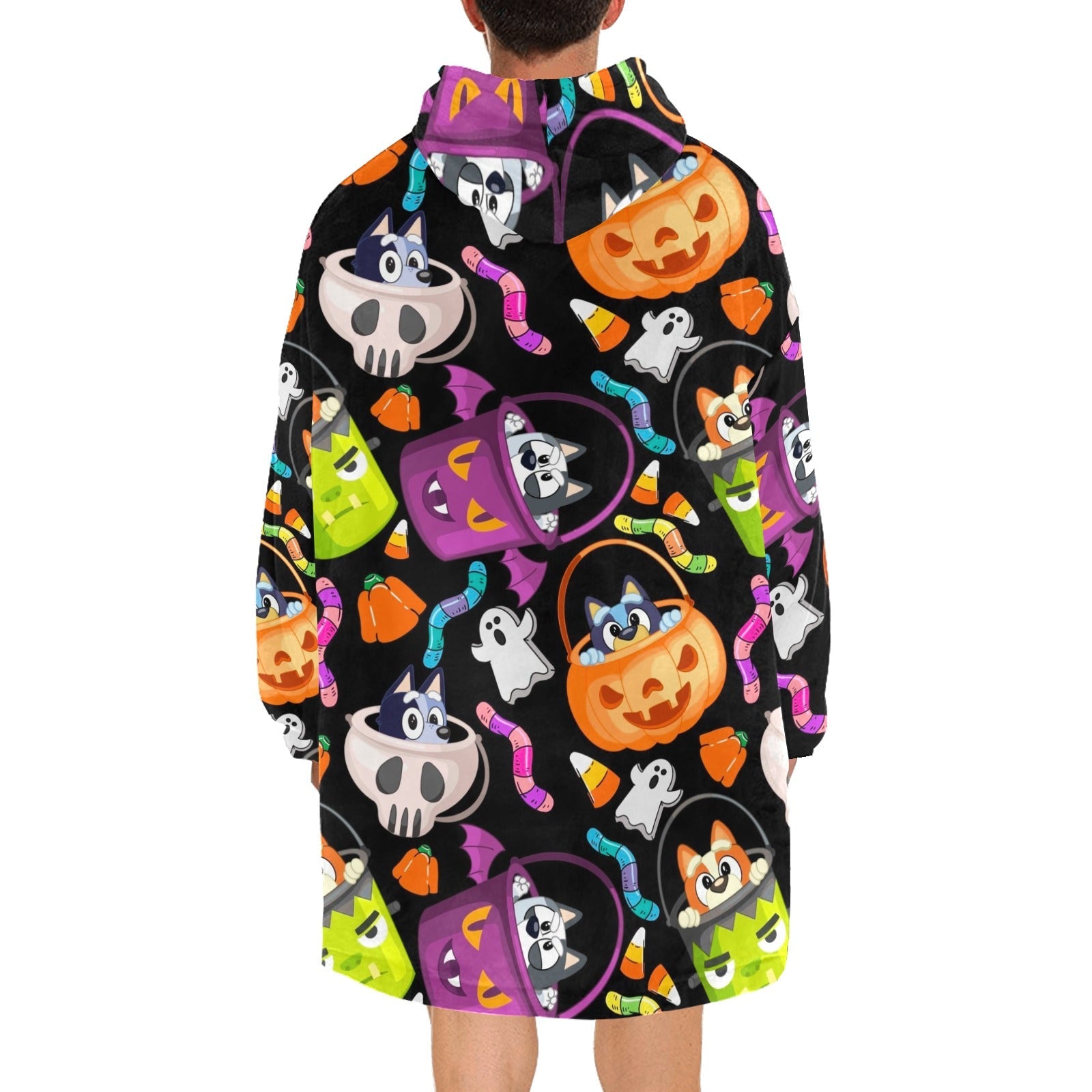 Heelerween - Hooded Blanket - Green Cheeks - Blanket