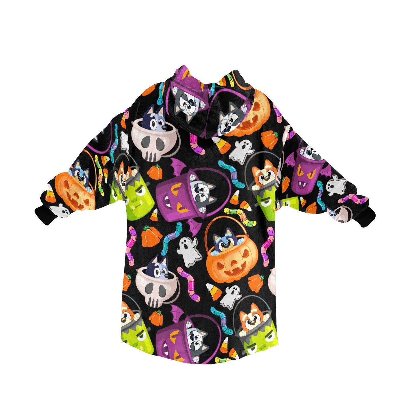 Heelerween - Hooded Blanket - Green Cheeks - Blanket
