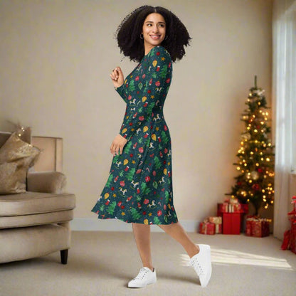 And So This is Christmas A-Line Midi Dress with Pockets