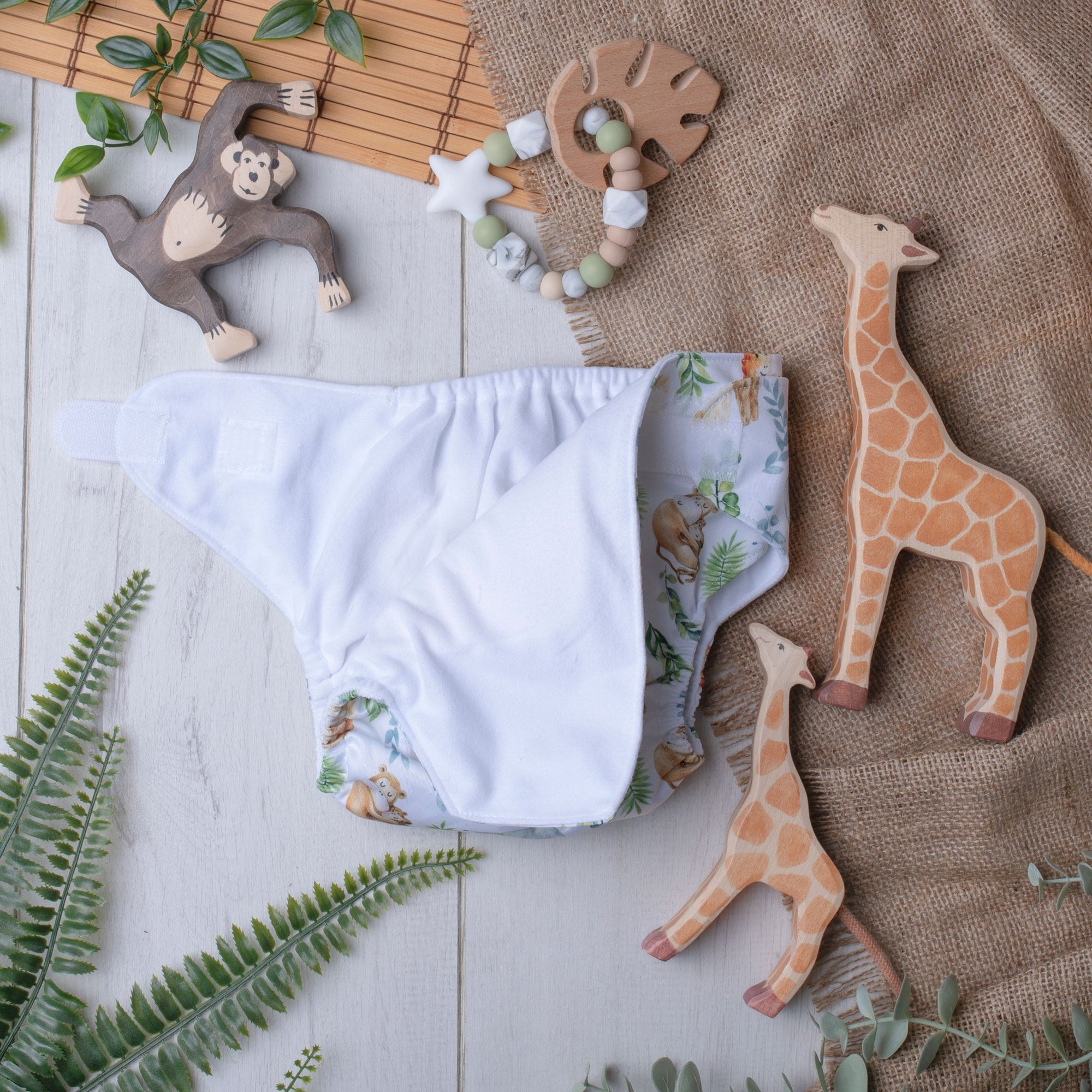 Justa - The Pocket Nappy - Green Cheeks - cloth nappy