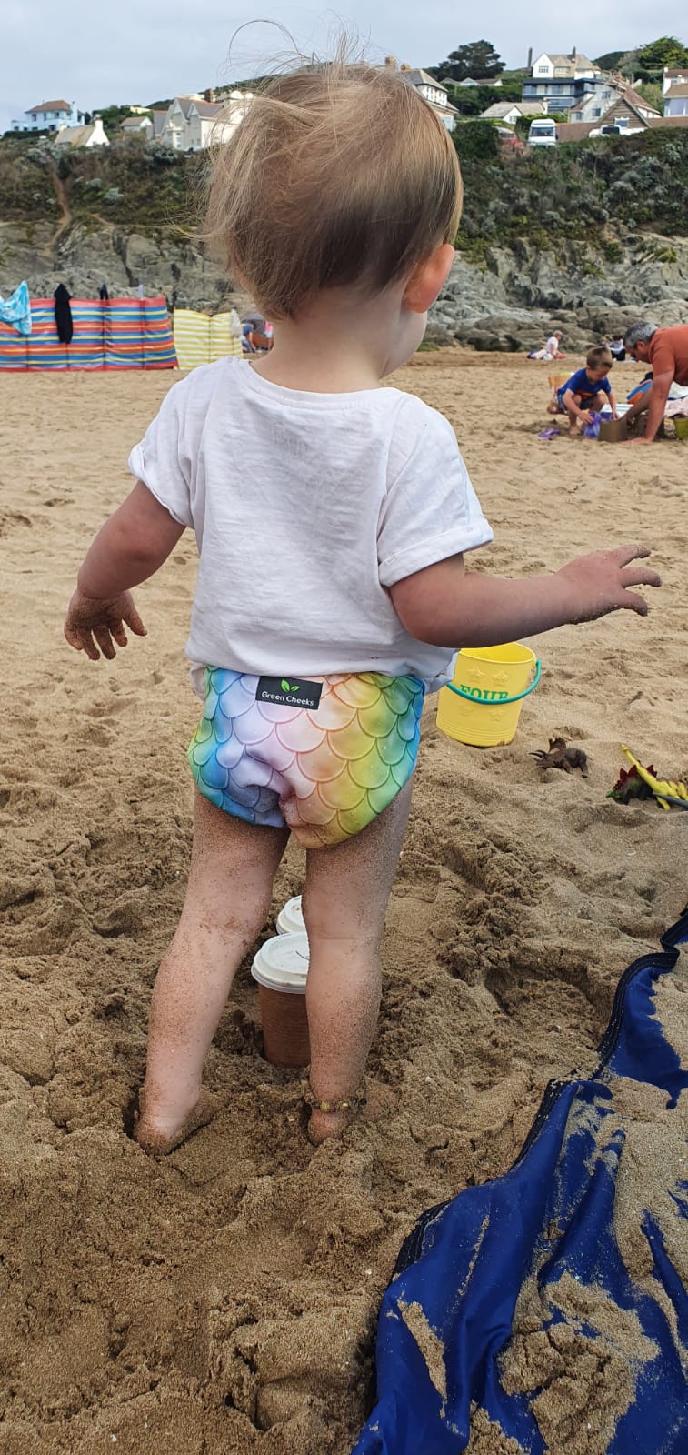 Justa - The Pocket Nappy - Green Cheeks - cloth nappy