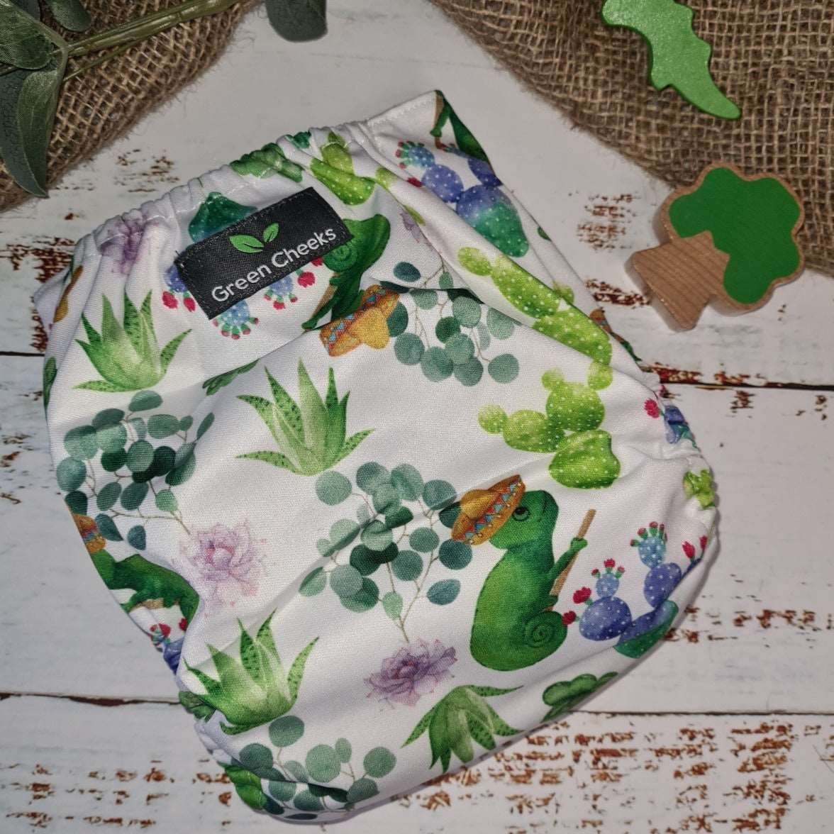 Justa - The Pocket Nappy - Green Cheeks - cloth nappy