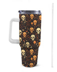 Large Stainless Steel Insulated Travel Flask with Handle – Spooky Edition - Green Cheeks - Travel Mug