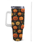 Large Stainless Steel Insulated Travel Flask with Handle – Spooky Edition - Green Cheeks - Travel Mug