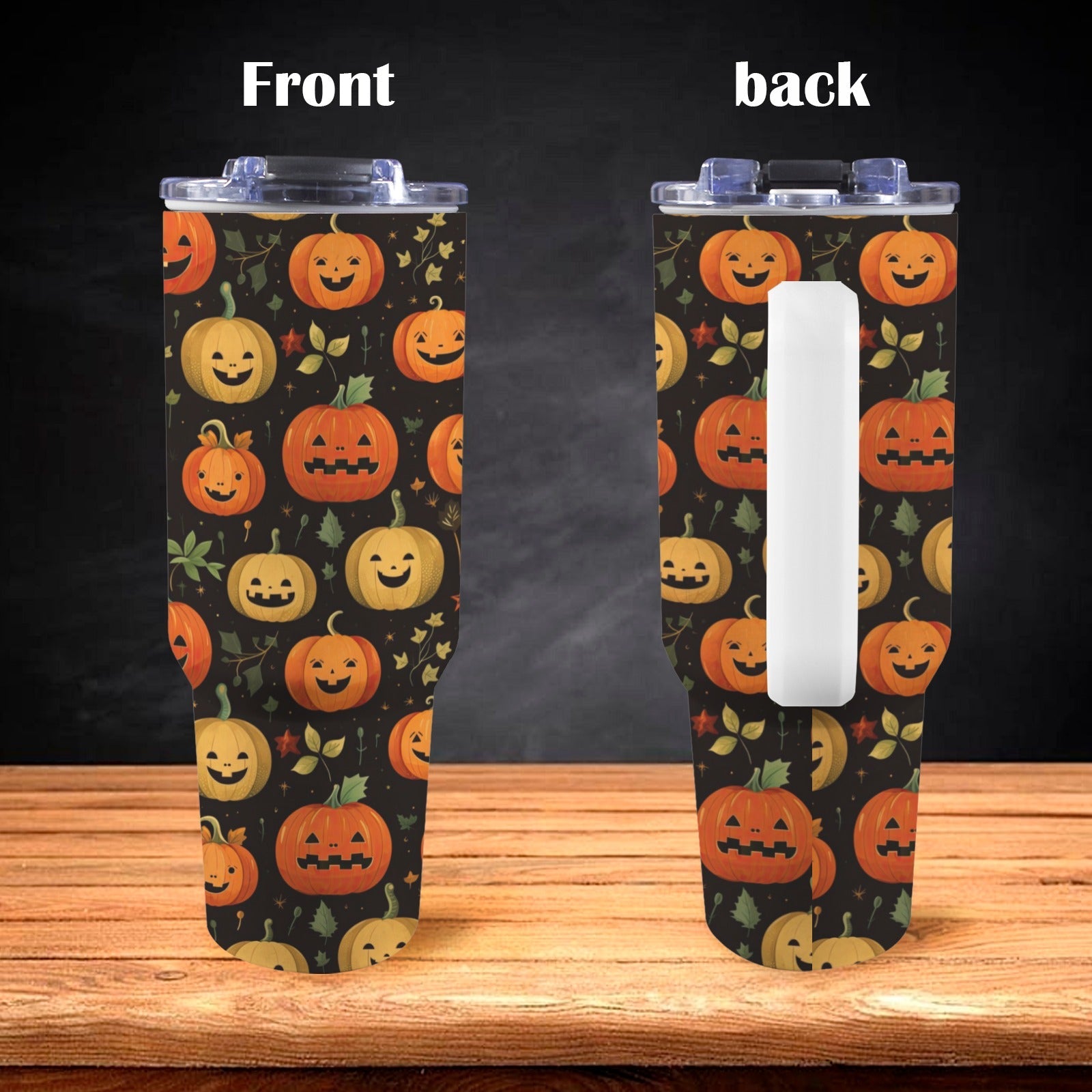 Large Stainless Steel Insulated Travel Flask with Handle – Spooky Edition - Green Cheeks - Travel Mug