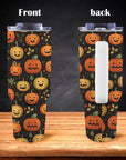 Large Stainless Steel Insulated Travel Flask with Handle – Spooky Edition - Green Cheeks - Travel Mug