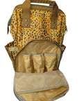 Leopard Print Baby Changing Bag, Backpack - Growing Wild - Green Cheeks - Diaper Bag