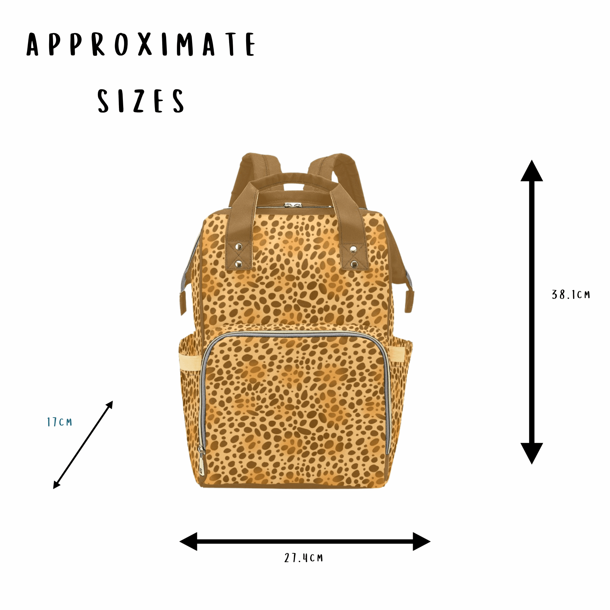 Leopard Print Baby Changing Bag, Backpack - Growing Wild - Green Cheeks - Diaper Bag