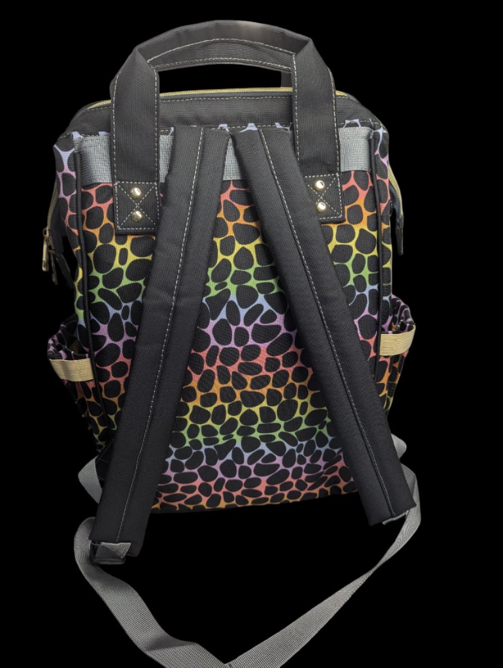 Leopard Print Multi - Function Baby Changing Backpack Bag - Rainbow Roar - Green Cheeks - Diaper Bag
