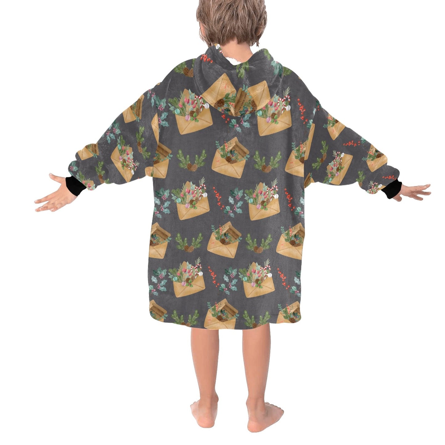 Letters To Santa - Hooded Blanket - Green Cheeks - Blanket