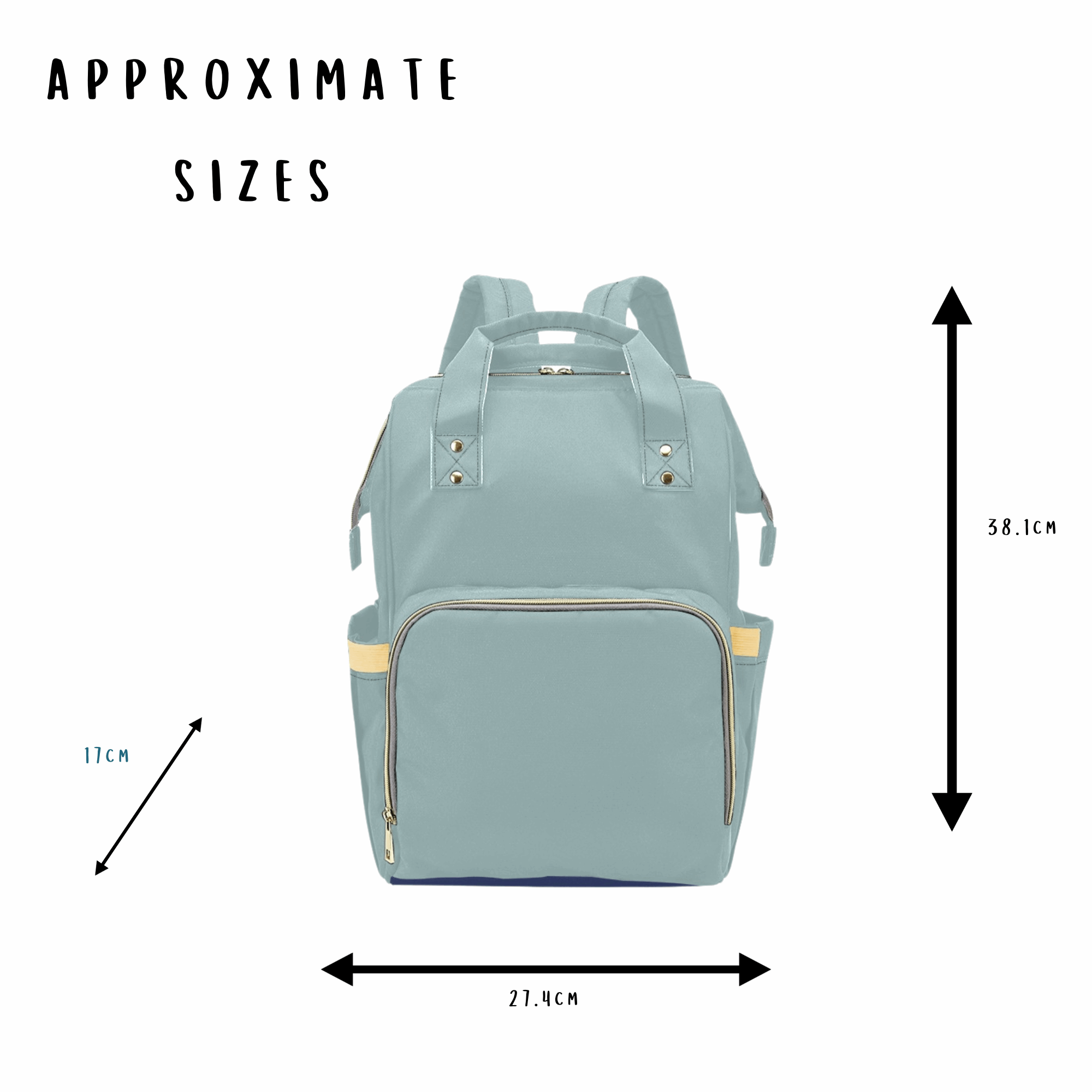 Menthol Green Baby Changing Bag | Pretty & Practical Nappy Bag - Green Cheeks - Diaper Backpack (1688)