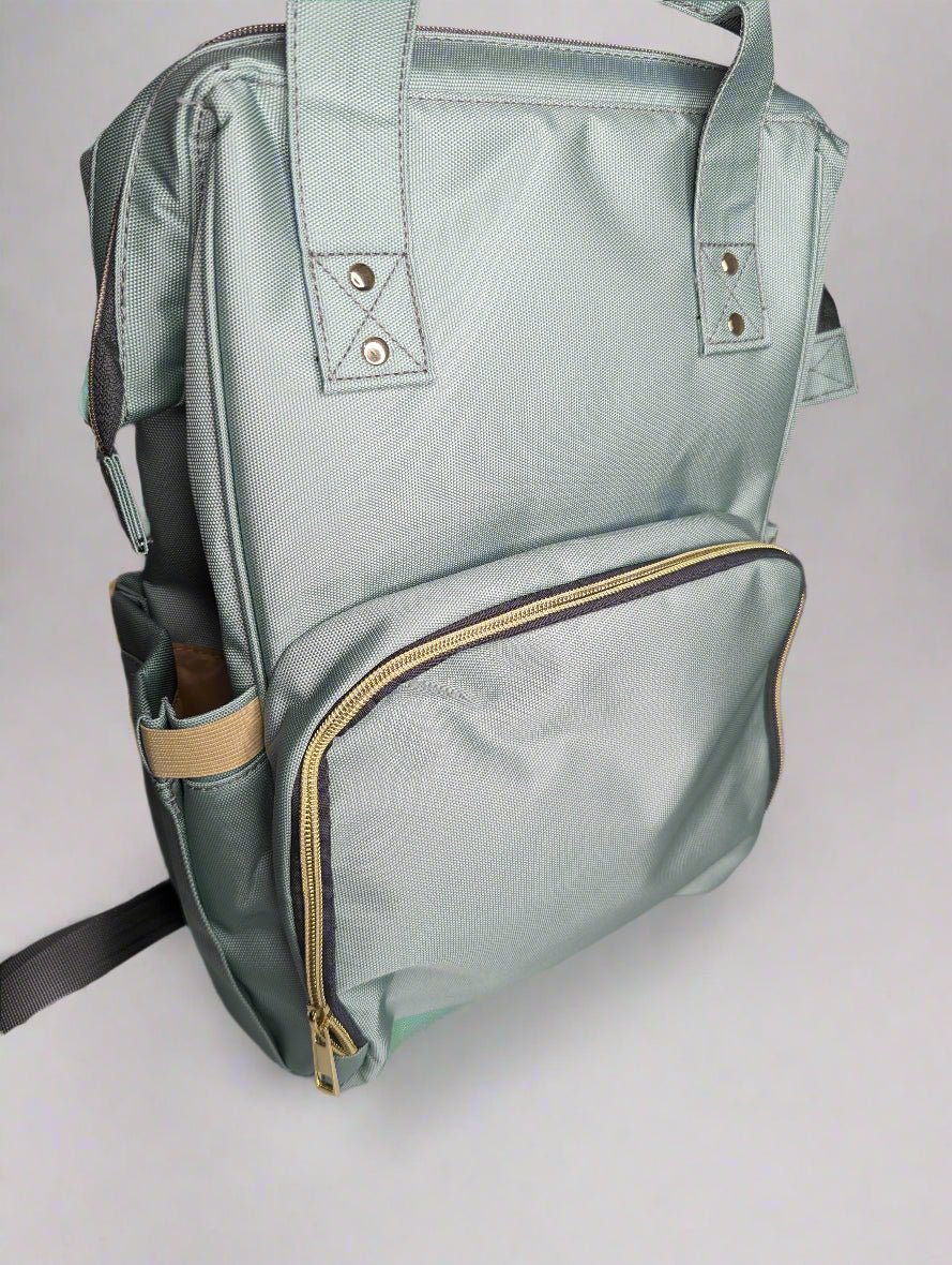 Menthol Green Baby Changing Bag | Pretty & Practical Nappy Bag - Green Cheeks - Diaper Backpack (1688)