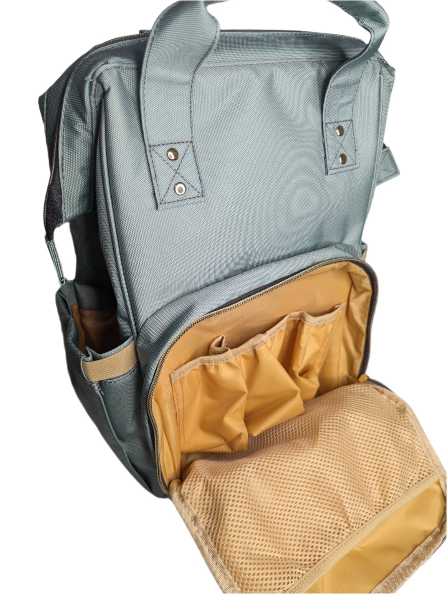 Menthol Green Baby Changing Bag | Pretty & Practical Nappy Bag - Green Cheeks - Diaper Backpack (1688)