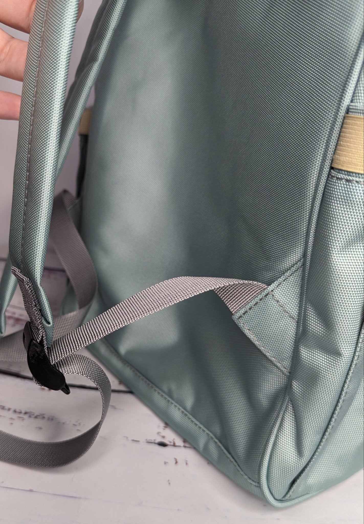 Menthol Green Baby Changing Bag | Pretty & Practical Nappy Bag - Green Cheeks - Diaper Backpack (1688)