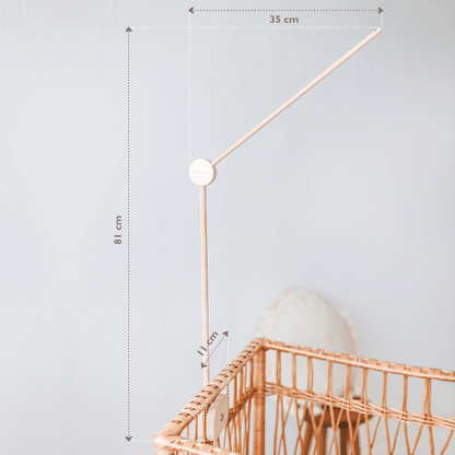 MINICAMP Wooden Baby Mobile Holder for Crib - Arm Only - Green Cheeks - Mobile