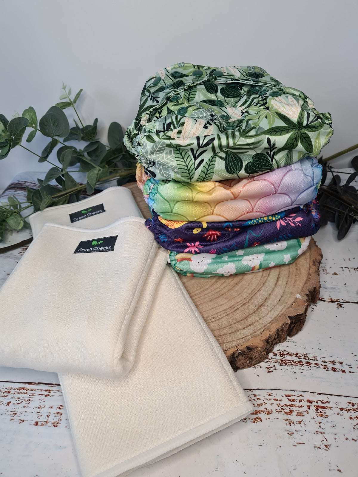 Night Time Nappy Kit - Two Part Cloth Nappy System - For A Dry Night, Every Night - Green Cheeks - cloth nappy