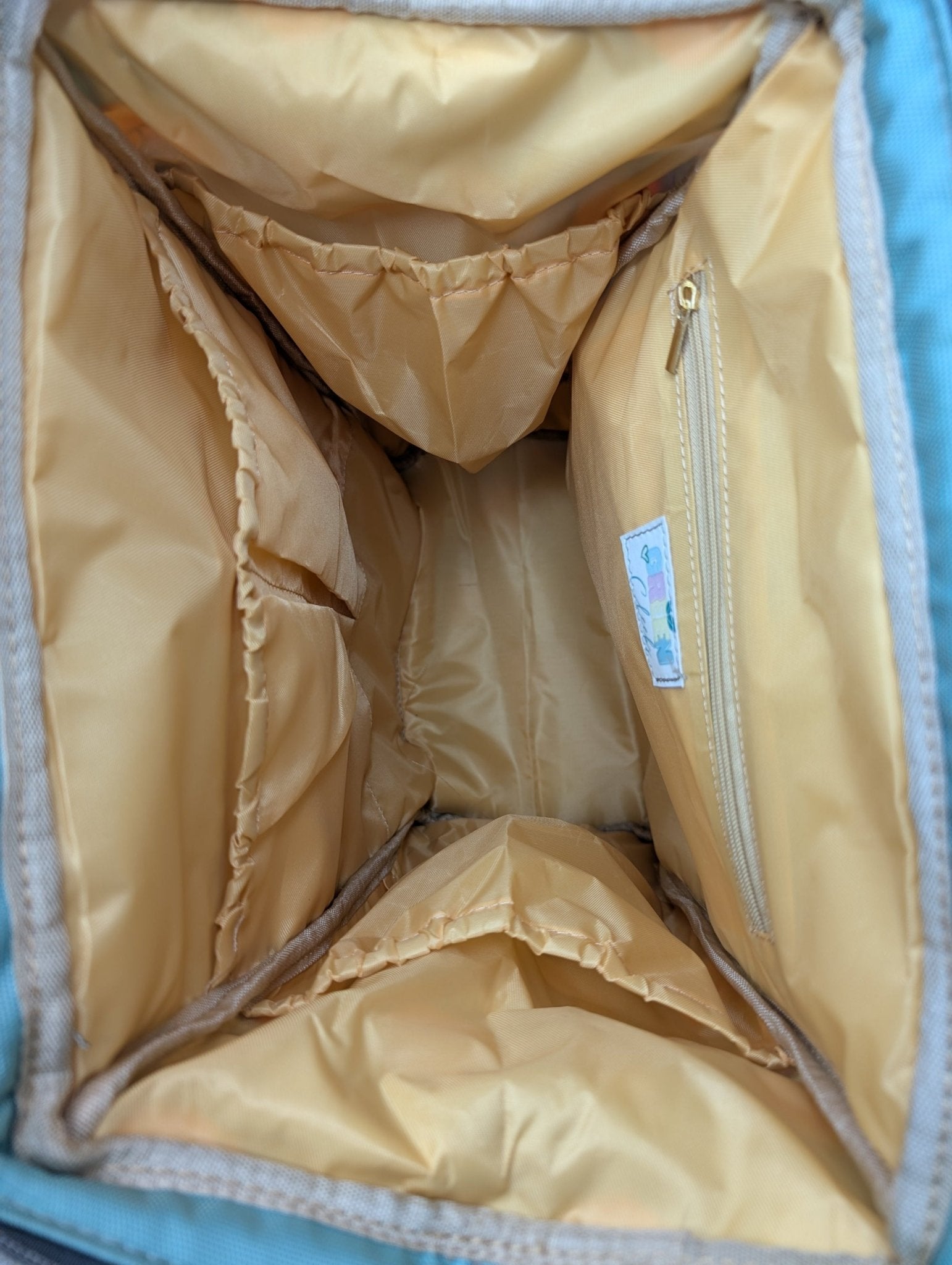 🍑 Once Upon a Peach – Whimsical Adventure Baby Changing Backpack | Nappy Bag - Green Cheeks - Diaper Backpack (1688)