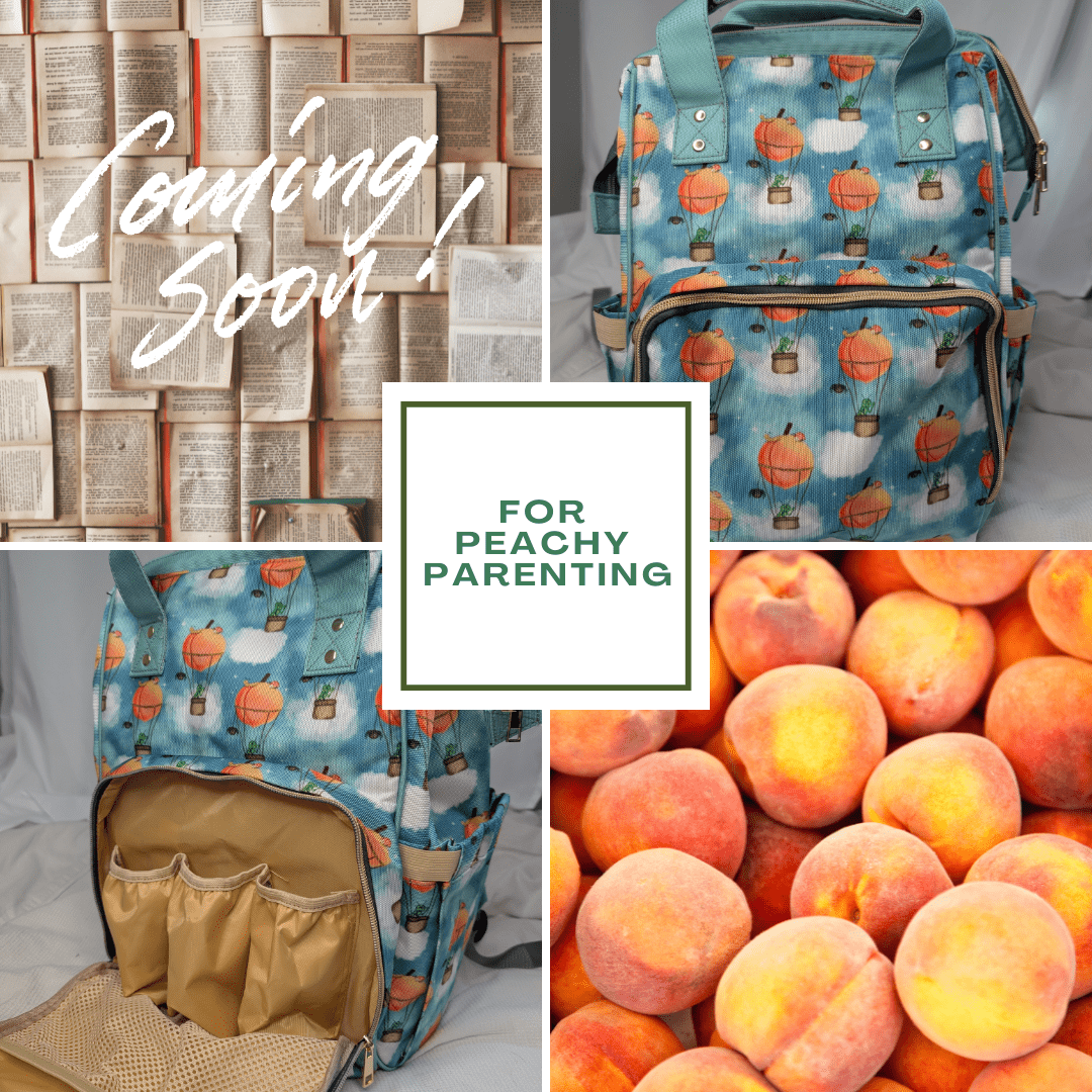 🍑 Once Upon a Peach – Whimsical Adventure Baby Changing Backpack | Nappy Bag - Green Cheeks - Diaper Backpack (1688)