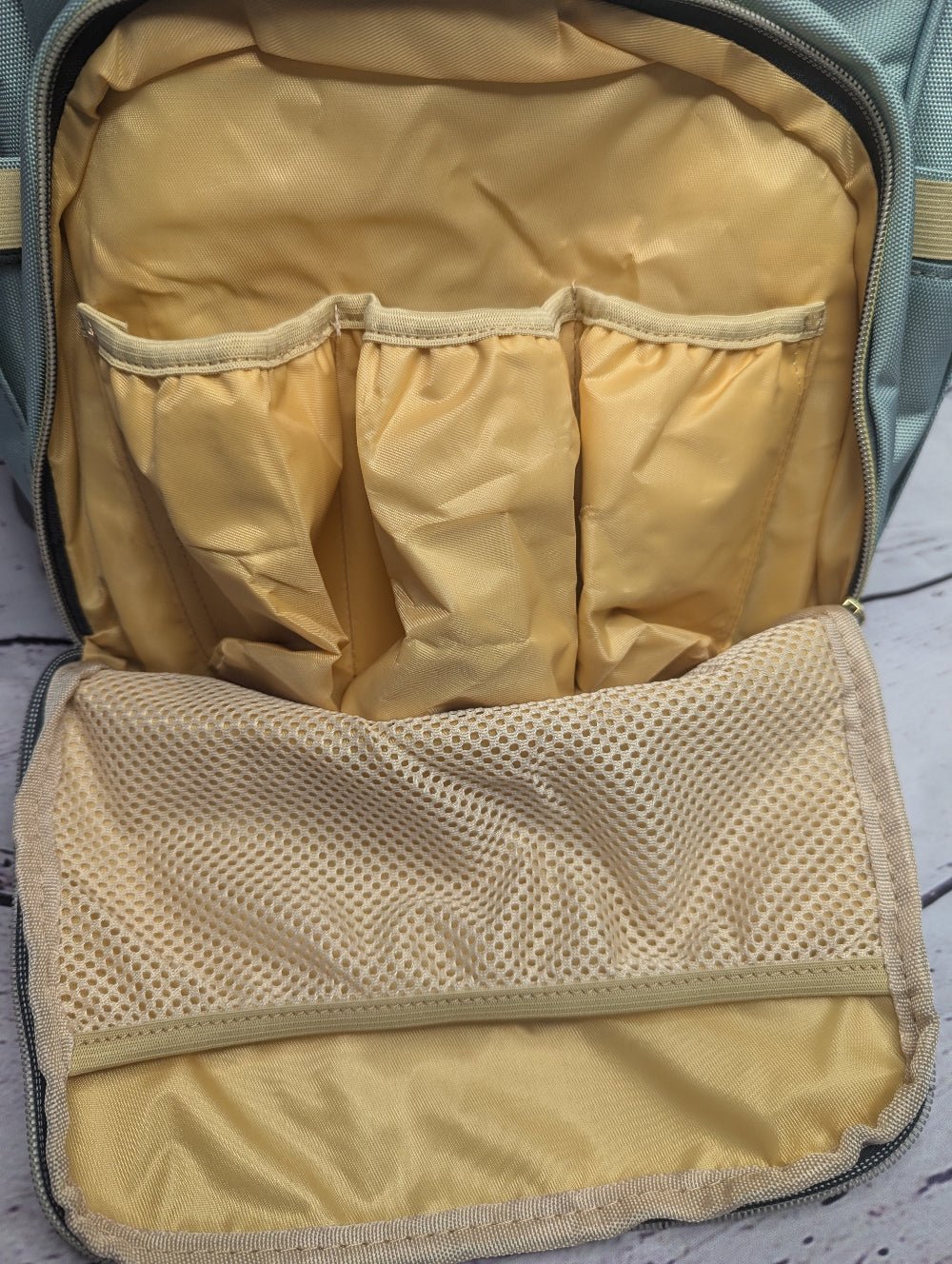 Personalised & Customised - Backpack Baby Changing Bag - Green Cheeks - Diaper Backpack (1688)
