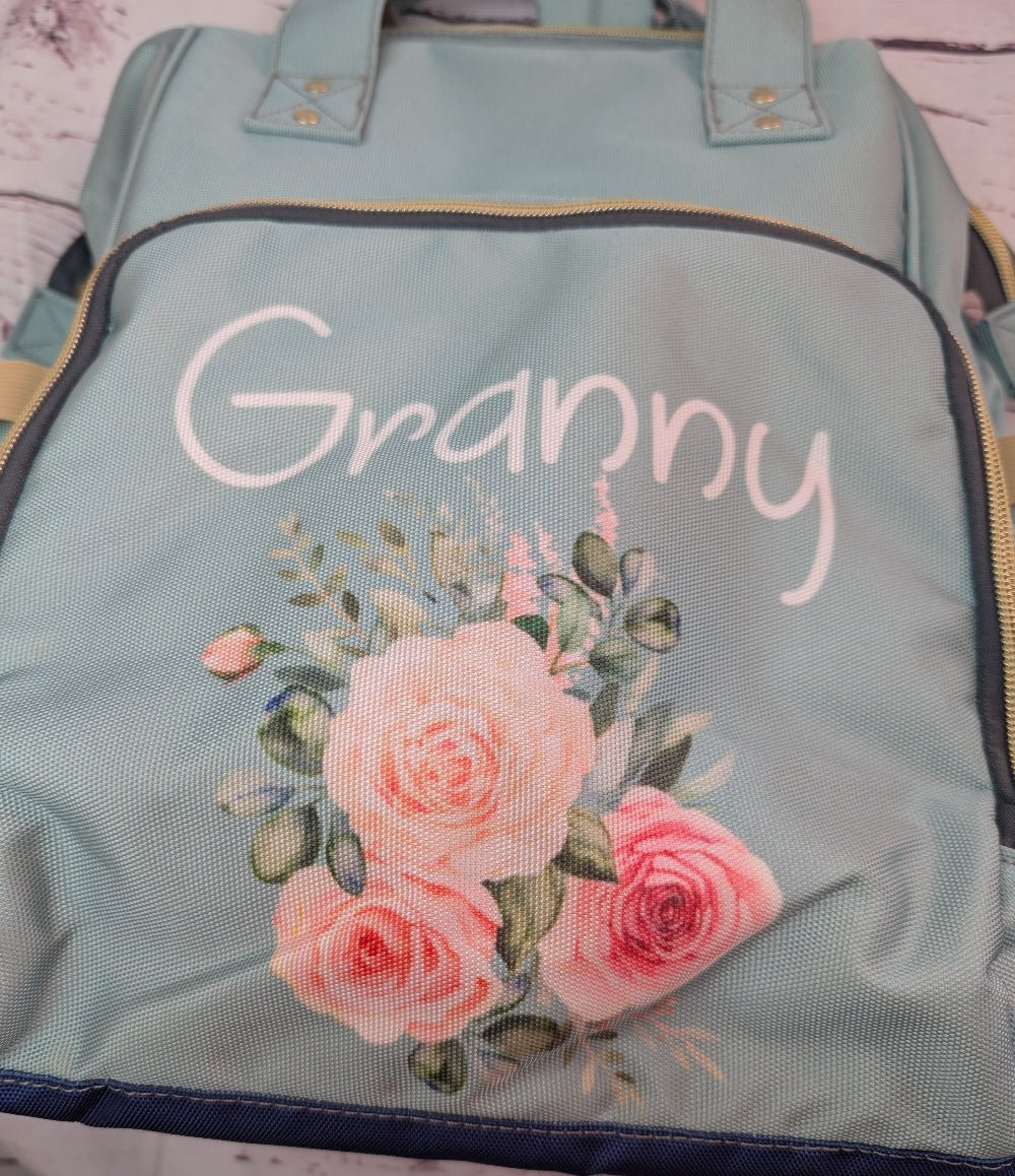 Personalised & Customised - Backpack Baby Changing Bag - Green Cheeks - Diaper Backpack (1688)