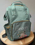 Personalised & Customised - Backpack Baby Changing Bag - Green Cheeks - Diaper Backpack (1688)