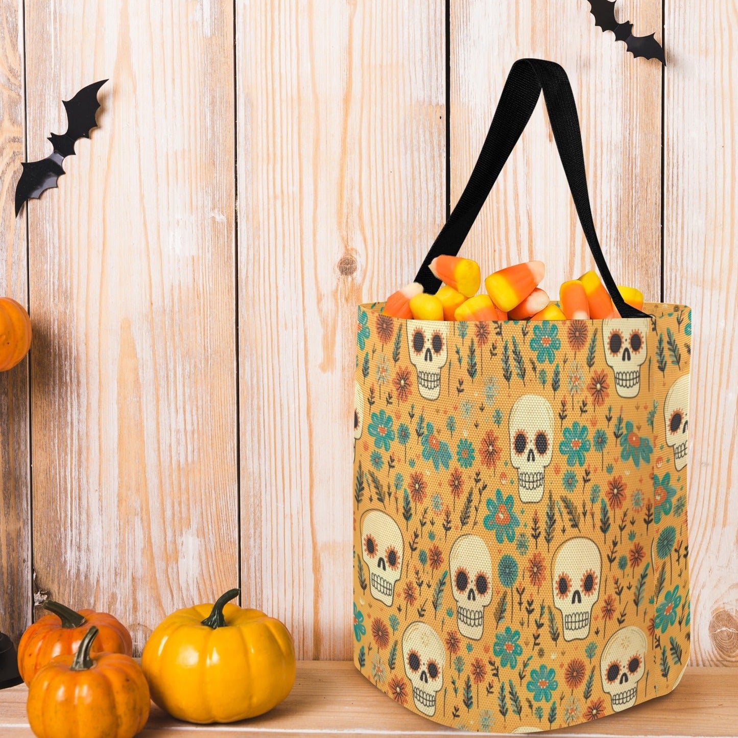 Personalised Halloween Trick or Treat Bag - Custom Candy Bag with Child’s Name - Green Cheeks - Bags