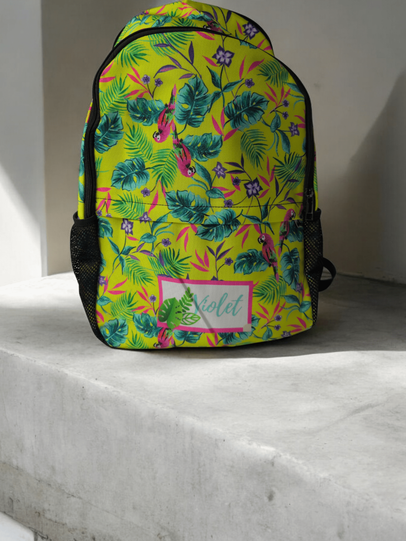 Personalised School Bag - Custom Design with Unique Patterns - Green Cheeks - School Bag