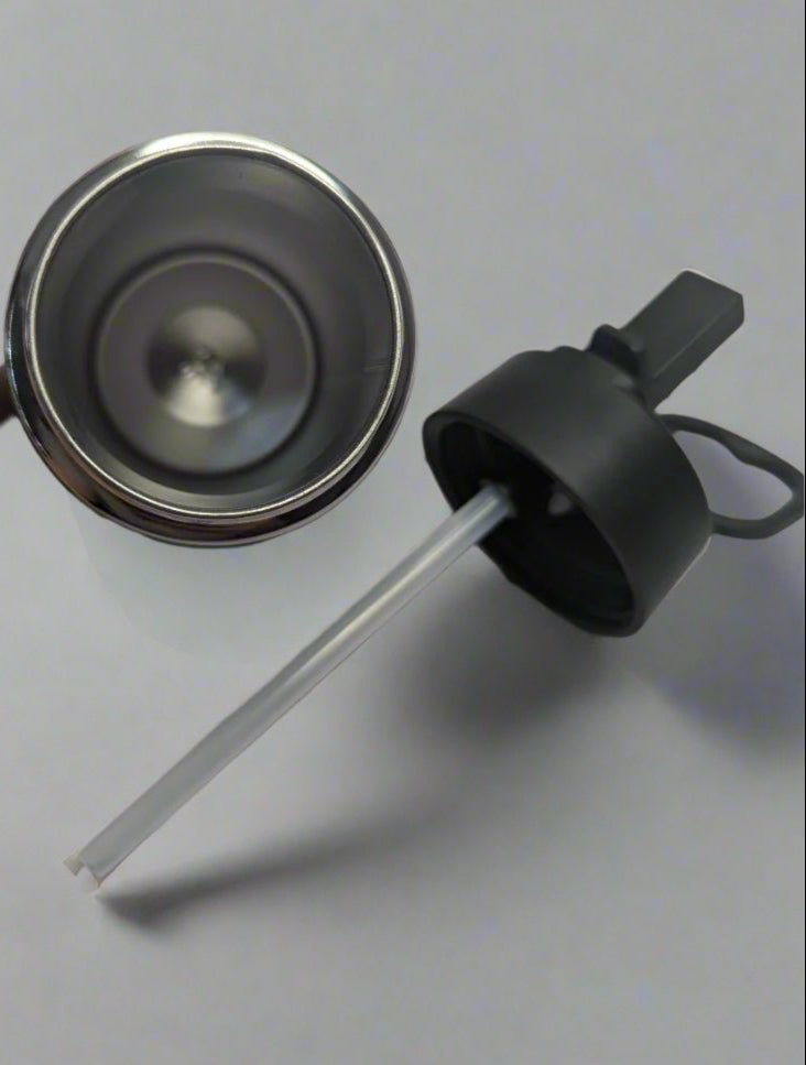 Personalised Stainless Steel Water Bottle with Handle, Straw &amp; Chug Spout - Unique Patterns I - Green Cheeks - Water Bottle