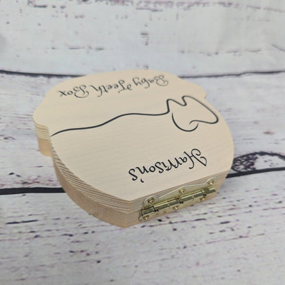 Personalised Wooden Baby Tooth Keepsake Box - Customisable Design & Name - Unique Gift - Green Cheeks - Gift Set