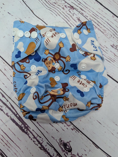 Pocket Nappies - Pre - Loved or Sample Sale - Green Cheeks - cloth nappy
